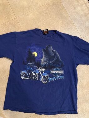 1987 Harley Davidson survivor wolf t-shirt